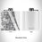 Rendered View of Melbourne Florida Map Engraving on 6oz Stainless Steel Flask in White