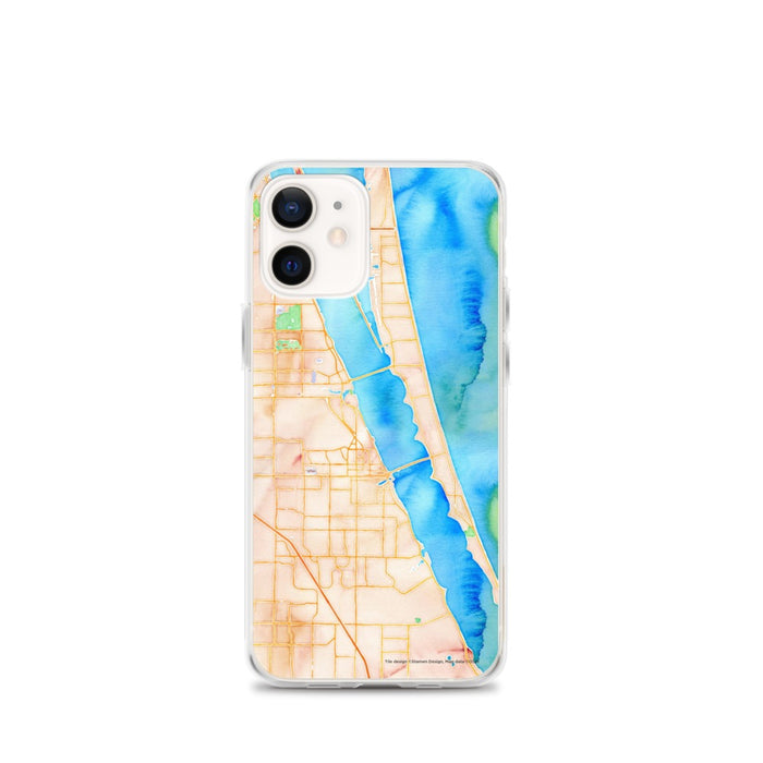 Custom Melbourne Florida Map iPhone 12 mini Phone Case in Watercolor