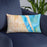Custom Melbourne Florida Map Throw Pillow in Watercolor on Blue Colored Chair