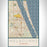 Melbourne Florida Map Print Portrait Orientation in Woodblock Style With Shaded Background