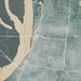 Memphis Tennessee Map Print in Afternoon Style Zoomed In Close Up Showing Details