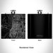 Rendered View of Memphis Tennessee Map Engraving on 6oz Stainless Steel Flask in Black
