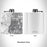 Rendered View of Memphis Tennessee Map Engraving on 6oz Stainless Steel Flask in White