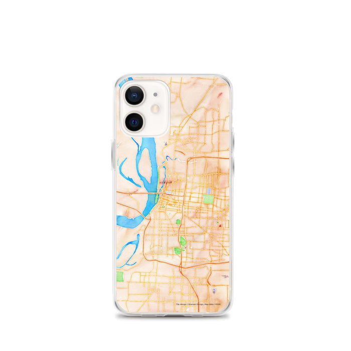 Custom Memphis Tennessee Map iPhone 12 mini Phone Case in Watercolor