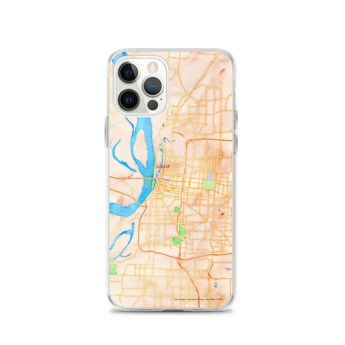 Custom Memphis Tennessee Map iPhone 12 Pro Phone Case in Watercolor