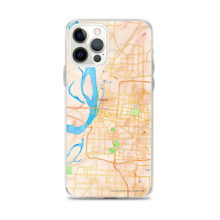 Custom Memphis Tennessee Map iPhone 12 Pro Max Phone Case in Watercolor