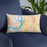 Custom Memphis Tennessee Map Throw Pillow in Watercolor on Blue Colored Chair
