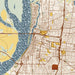 Memphis Tennessee Map Print in Woodblock Style Zoomed In Close Up Showing Details
