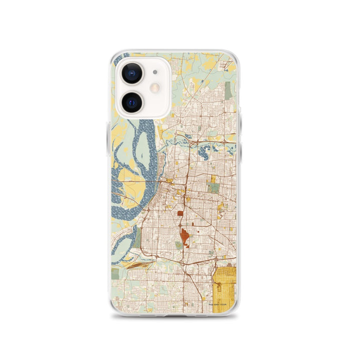 Custom Memphis Tennessee Map iPhone 12 Phone Case in Woodblock
