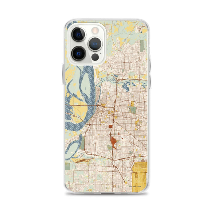 Custom Memphis Tennessee Map iPhone 12 Pro Max Phone Case in Woodblock