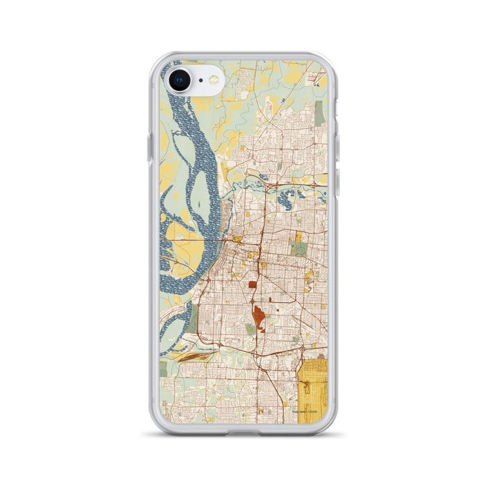 Custom Memphis Tennessee Map iPhone SE Phone Case in Woodblock