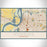 Memphis Tennessee Map Print Landscape Orientation in Woodblock Style With Shaded Background