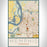 Memphis Tennessee Map Print Portrait Orientation in Woodblock Style With Shaded Background