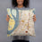 Person holding 18x18 Custom Memphis Tennessee Map Throw Pillow in Woodblock