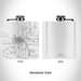 Rendered View of Mena Arkansas Map Engraving on 6oz Stainless Steel Flask in White