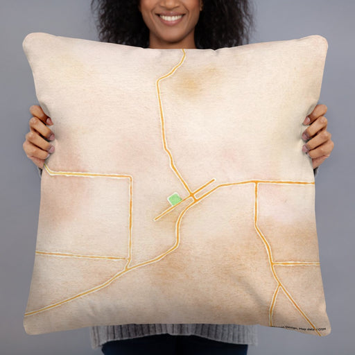 Person holding 22x22 Custom Mena Arkansas Map Throw Pillow in Watercolor