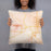 Person holding 18x18 Custom Mena Arkansas Map Throw Pillow in Watercolor