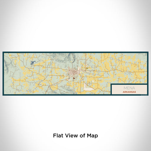 Flat View of Map Custom Mena Arkansas Map Enamel Mug in Woodblock