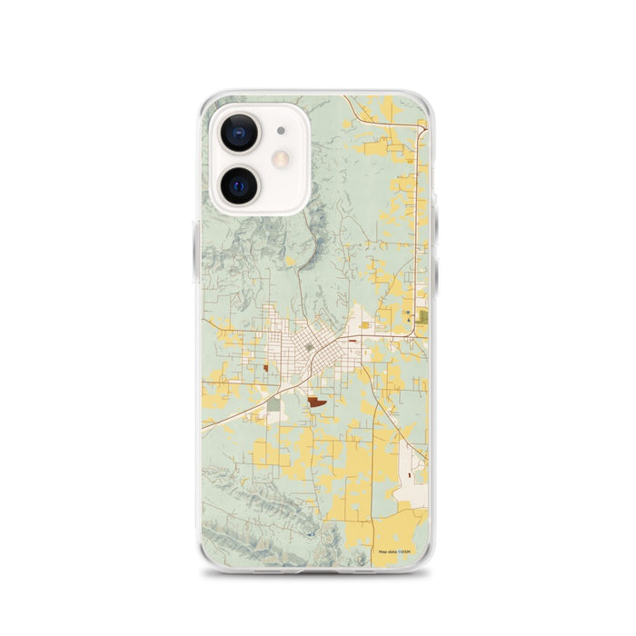 Custom Mena Arkansas Map iPhone 12 Phone Case in Woodblock