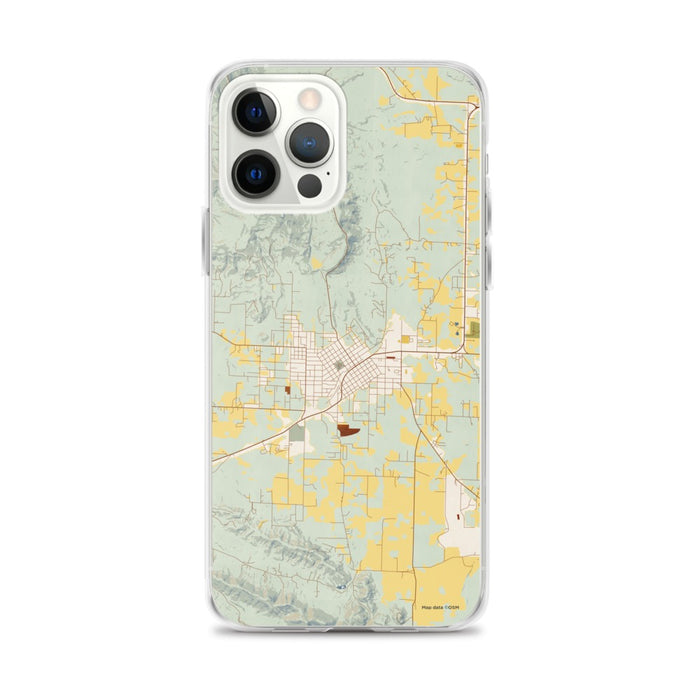 Custom Mena Arkansas Map iPhone 12 Pro Max Phone Case in Woodblock