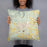 Person holding 18x18 Custom Mena Arkansas Map Throw Pillow in Woodblock