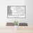 24x36 Mendocino California Map Print Landscape Orientation in Classic Style Behind 2 Chairs Table and Potted Plant