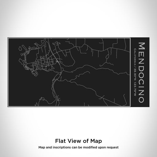 Rendered View of Mendocino California Map Engraving on 17oz Stainless Steel Insulated Cola Bottle in Black