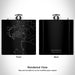 Rendered View of Mendocino California Map Engraving on 6oz Stainless Steel Flask in Black