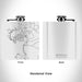 Rendered View of Mendocino California Map Engraving on 6oz Stainless Steel Flask in White
