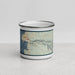 Front View Custom Mendocino California Map Enamel Mug in Woodblock