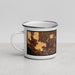 Left View Custom Menifee California Map Enamel Mug in Ember