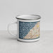 Left View Custom Mentor Ohio Map Enamel Mug in Woodblock