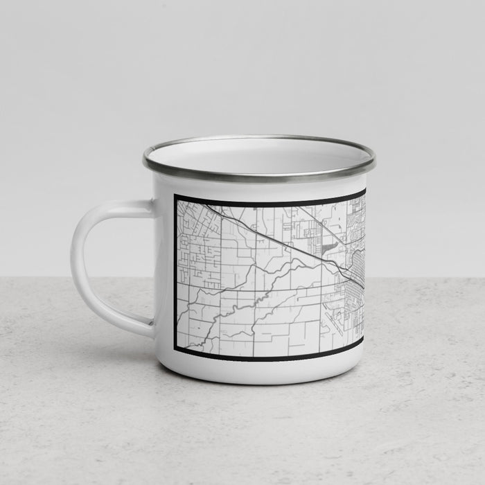 Left View Custom Merced California Map Enamel Mug in Classic