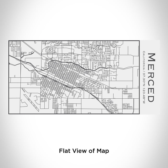 Rendered View of Merced California Map Engraving on 17oz Stainless Steel Insulated Cola Bottle in White