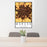 24x36 Merced California Map Print Portrait Orientation in Ember Style Behind 2 Chairs Table and Potted Plant