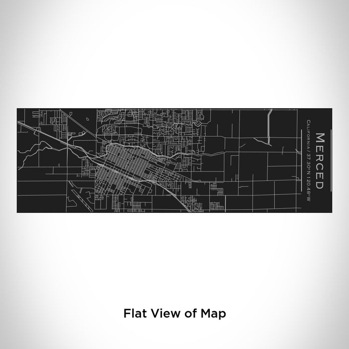 Rendered View of Merced California Map Engraving on 10oz Stainless Steel Insulated Cup with Sliding Lid in Black