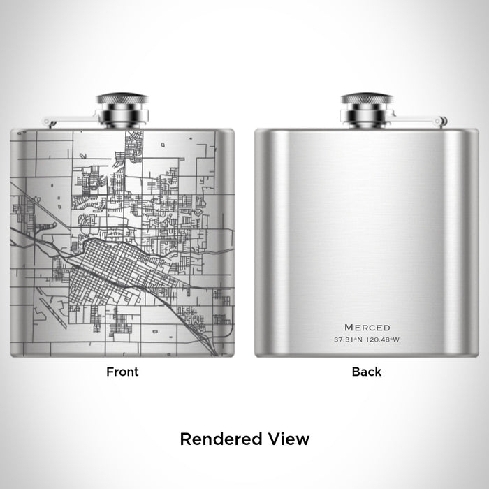 Rendered View of Merced California Map Engraving on undefined