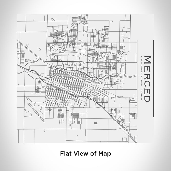 Rendered View of Merced California Map Engraving on 17oz Stainless Steel Insulated Tumbler in White