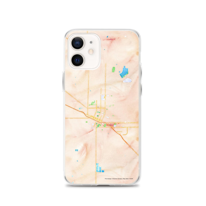 Custom Merced California Map iPhone 12 Phone Case in Watercolor