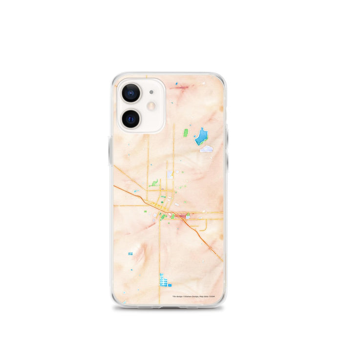 Custom Merced California Map iPhone 12 mini Phone Case in Watercolor