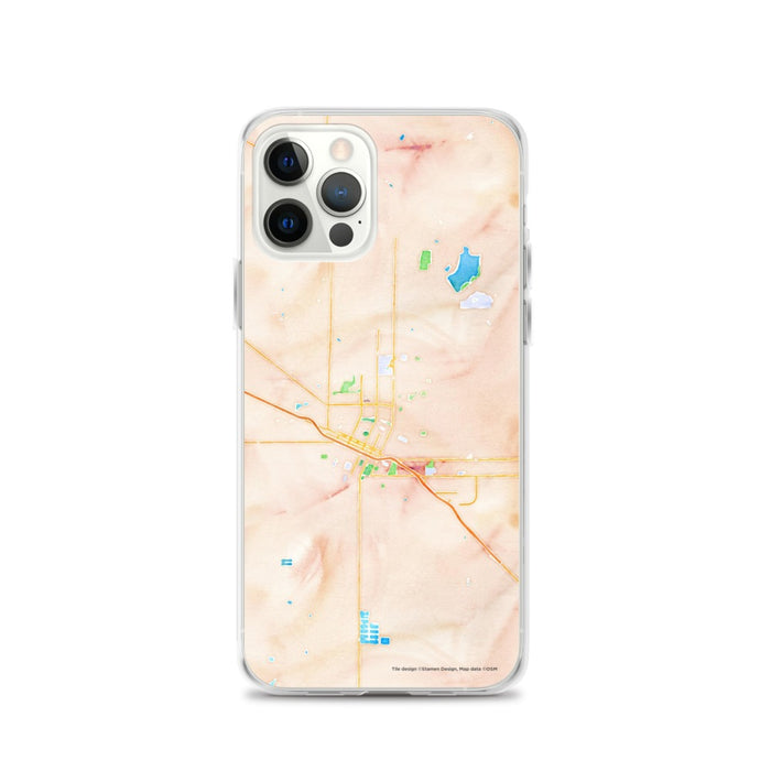 Custom Merced California Map iPhone 12 Pro Phone Case in Watercolor
