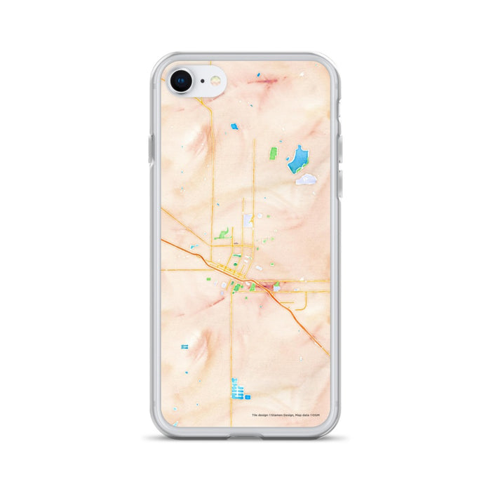 Custom Merced California Map iPhone SE Phone Case in Watercolor