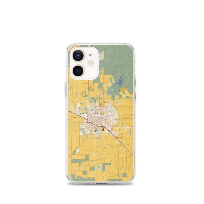 Custom Merced California Map iPhone 12 mini Phone Case in Woodblock