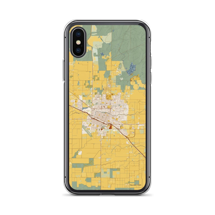 Custom Merced California Map Phone Case in Woodblock