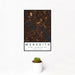12x18 Meredith New Hampshire Map Print Portrait Orientation in Ember Style With Small Cactus Plant in White Planter