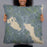 Person holding 22x22 Custom Meredith New Hampshire Map Throw Pillow in Afternoon