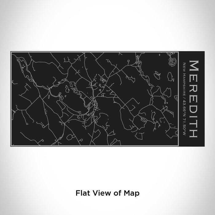 Rendered View of Meredith New Hampshire Map Engraving on 17oz Stainless Steel Insulated Cola Bottle in Black