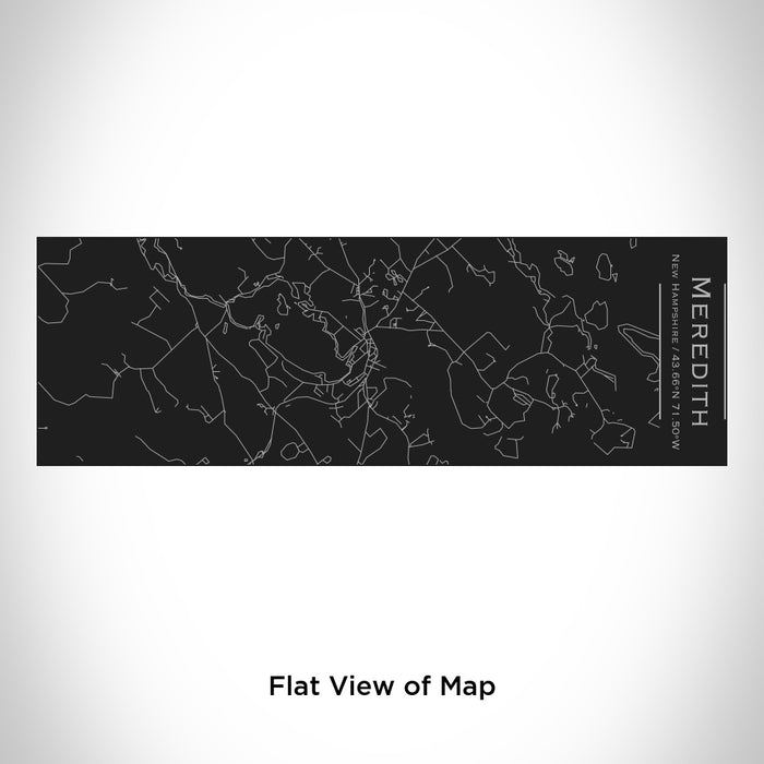 Rendered View of Meredith New Hampshire Map Engraving on 10oz Stainless Steel Insulated Cup with Sliding Lid in Black