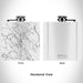 Rendered View of Meredith New Hampshire Map Engraving on 6oz Stainless Steel Flask in White
