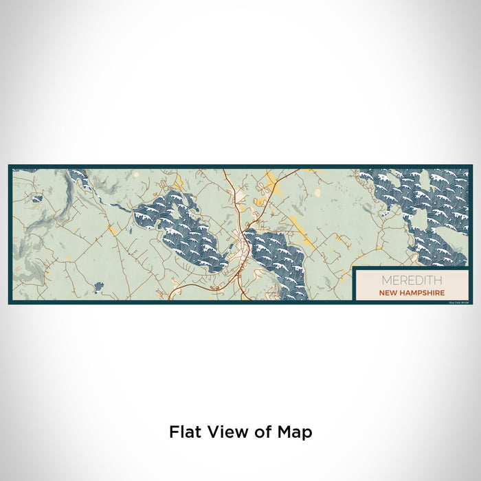 Flat View of Map Custom Meredith New Hampshire Map Enamel Mug in Woodblock